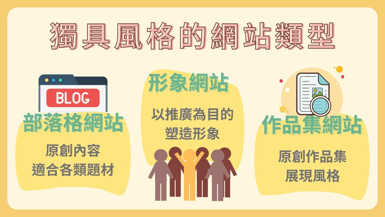 獨具風格網站的類型