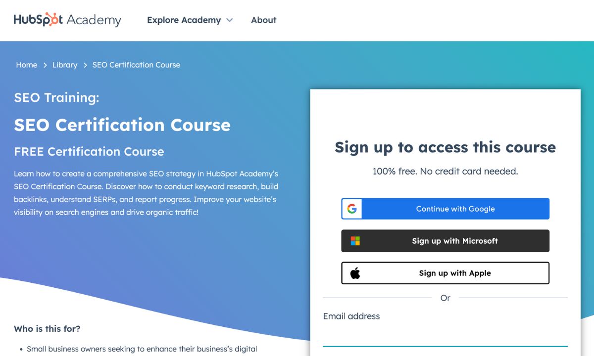 Hubspot SEO Certification Course